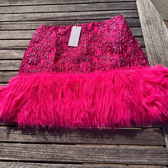 Lilly Pulitzer Dresses & Skirts - NWT Charmain Mini Skirt Passion Fruit Pink Petal Party Metallic Rare